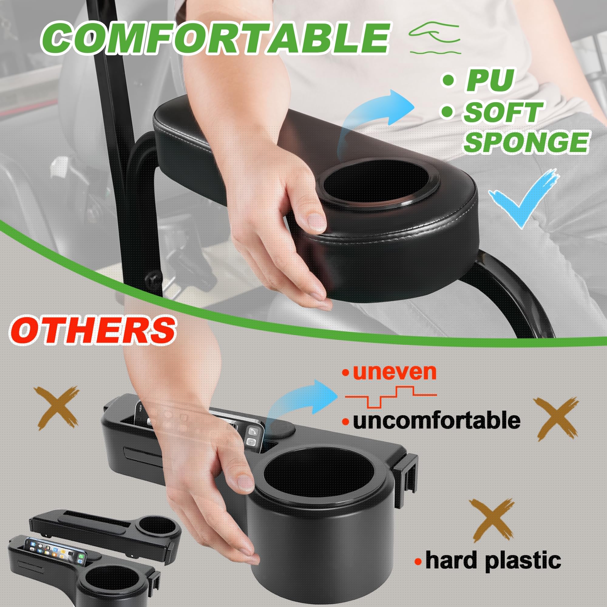 10L0L Golf Cart Rear Seat Kit with Arm Rest & Cup Holder - Fits Yamaha EZGO Club Car - UV-Proof Coating & No Drilling Installation - Durable Upgrade for Golf Carts & Utility Vehicles - Perfect for Golf Courses, Camping & Neighborhood Cruising