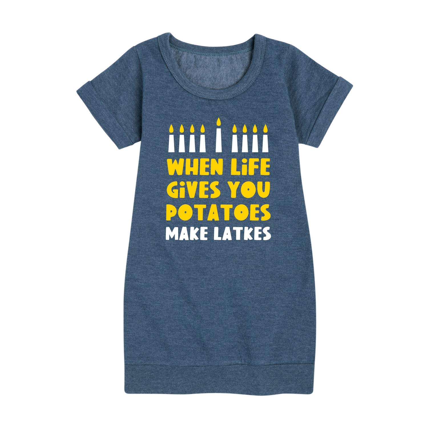 Girls' Short Sleeve Fleece Dress - Cute & Comfortable Potato Print Design - Perfect for Casual Wear, Playdates & Family Outings