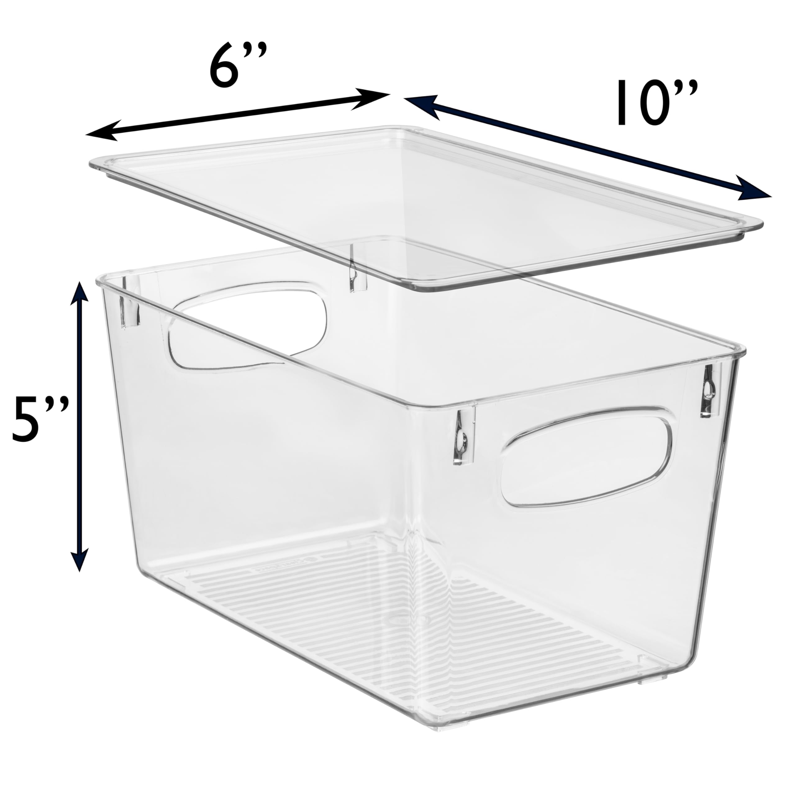 ClearSpace Plastic Pantry Organizers with Lids – Kitchen Storage Bins, Fridge & Refrigerator Organizers, Cabinet Organizers – Ideal for Meal Prep, Snack Storage & Home Organization