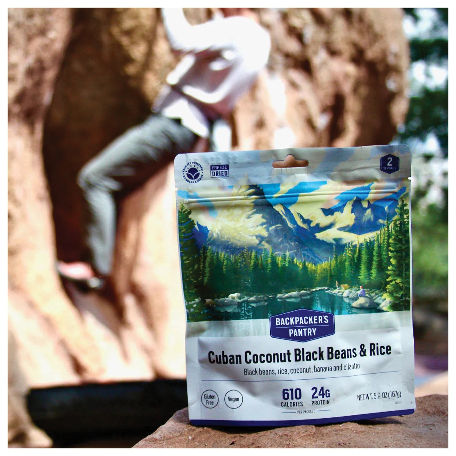 Backpacker's Pantry BP Vegetarian Performance Cuban Coconut Rice & Black Bean Meal - High Protein Vegan Backpacking Food for Hiking, Camping & Outdoor Adventures | Lightweight & Easy to Prepare