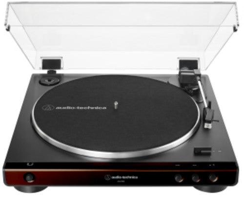 Audio Technica AT LP60X Fully Automatic Belt-Drive Turntable (Brown/Black) - 33/45 RPM Vinyl Record Player for Home & Studio Use - Perfect for Beginners & Audiophiles