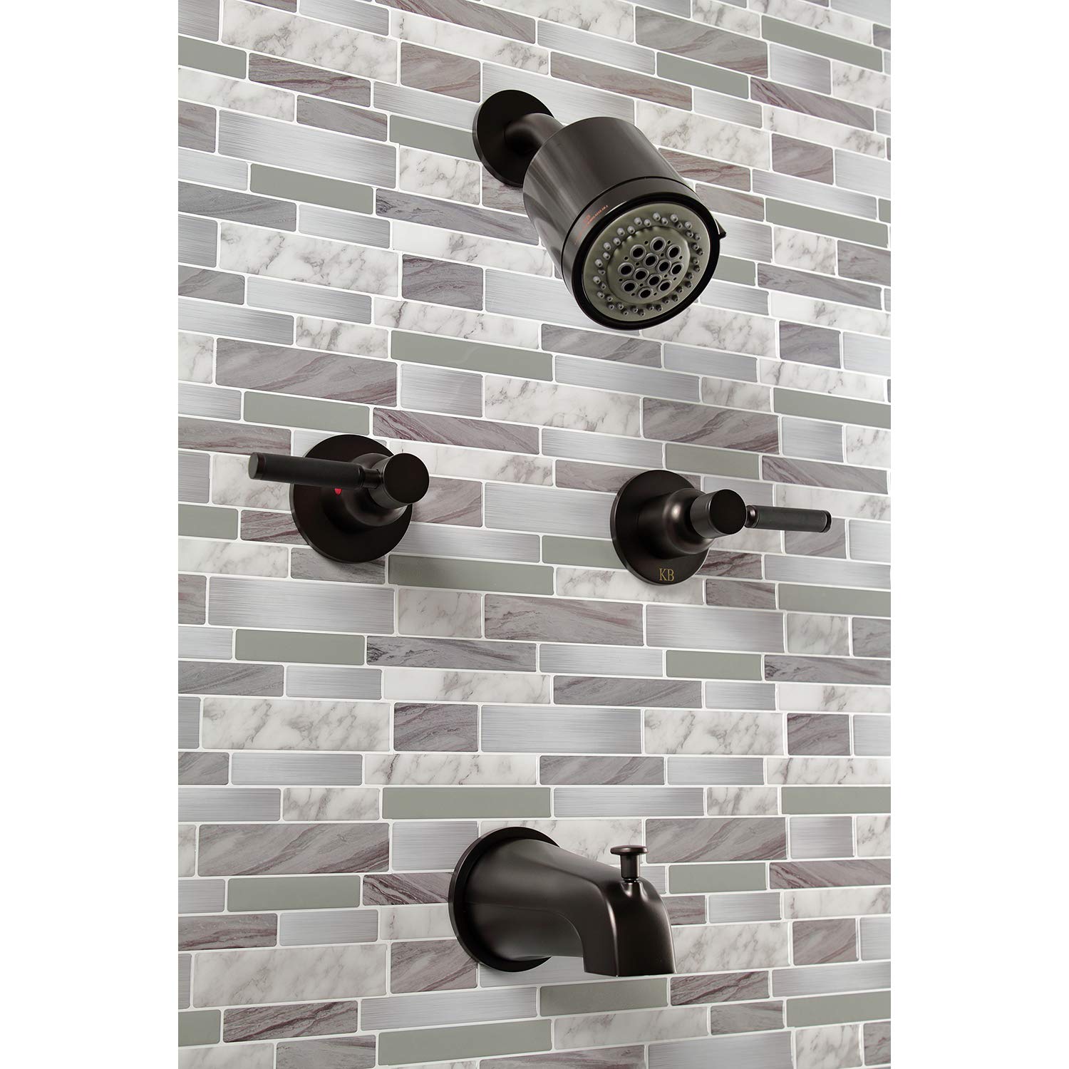 Kingston Brass KBX8145DKL Kaiser Oil Rubbed Bronze Tub and Shower Faucet Set - 7.13 x 14.13 x 5.5 Inches - Vintage Bathroom Fixture for Classic & Modern Bathrooms