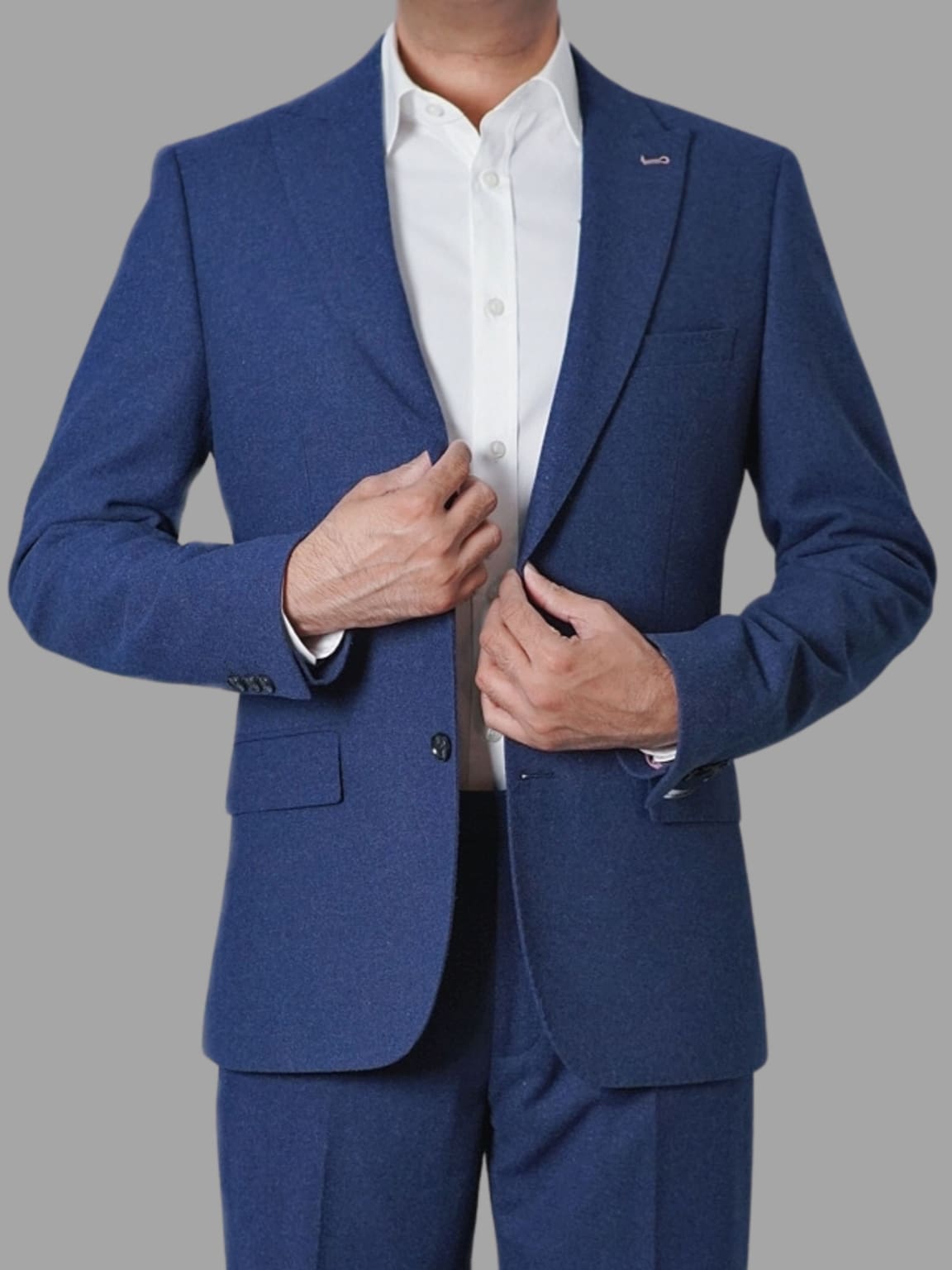 Harry Brown Ralph Tweed Navy Blazer for Men - Classic Slim Fit Single Breasted Sport Coat - Perfect for Business, Weddings & Formal Events