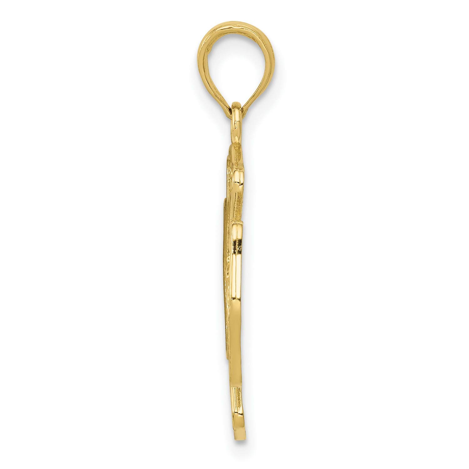 10K Yellow Gold Firefighter Badge Pendant with Saint Florian Charm - 22mm x 19mm Religious Jewelry for Firemen, EMS & First Responders - Perfect for Gifts, Appreciation & Daily Wear