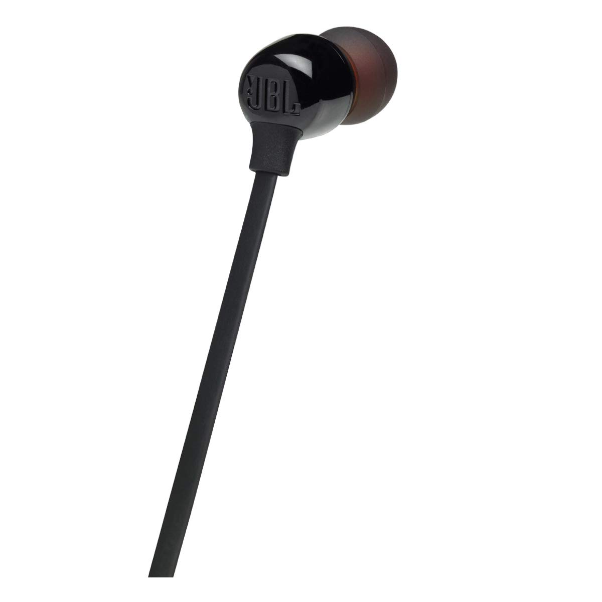 JBL Tune 125 Wireless Bluetooth Earbuds with Built-in Mic & Remote, Flat Tangle-Free Cable - Black (Small Size) | Perfect for Gym, Running, Commuting & Travel