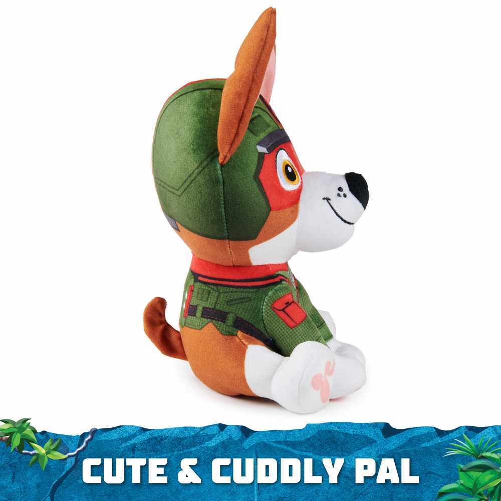 PAW PATROL JUNGLE PUPS Tracker 8-Inch Plush Stuffed Animal Toy - Soft Cuddly Dog Plushie for Kids, Collectors & Fans - Perfect Gift for Birthdays, Christmas & Playtime Adventures