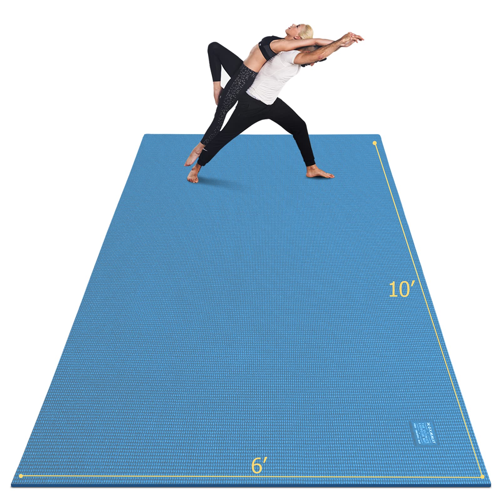 GXMMAT Extra Thick 7mm Large Yoga Mat - 12'x6'/10'x6'/6'x8' Non-Slip Exercise Mat for Home Gym, Pilates, Stretching & Meditation - Ultra Comfortable Barefoot Workout Mat for Yoga Studios & Home Fitness