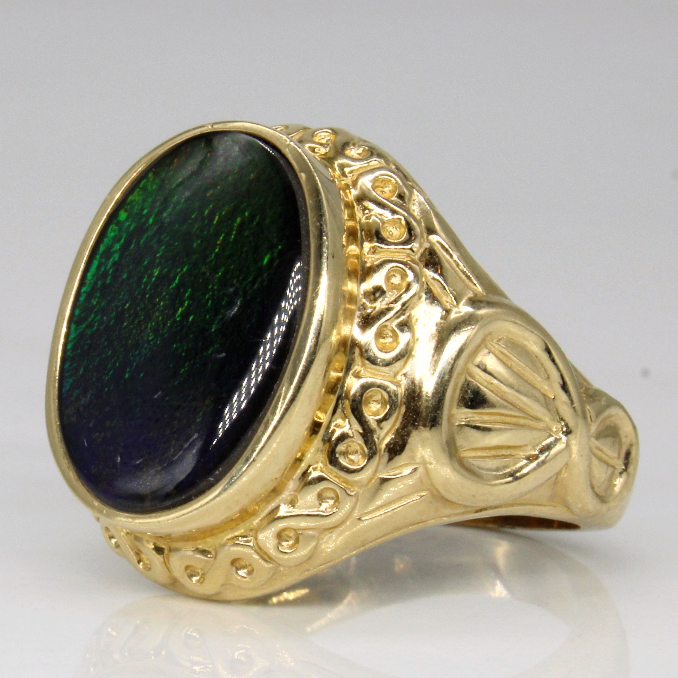 2.84ct Ammolite Cocktail Ring - Size 6.25 | Genuine Canadian Ammolite Gemstone | Elegant Statement Jewelry for Women | Perfect for Parties, Weddings & Special Occasions