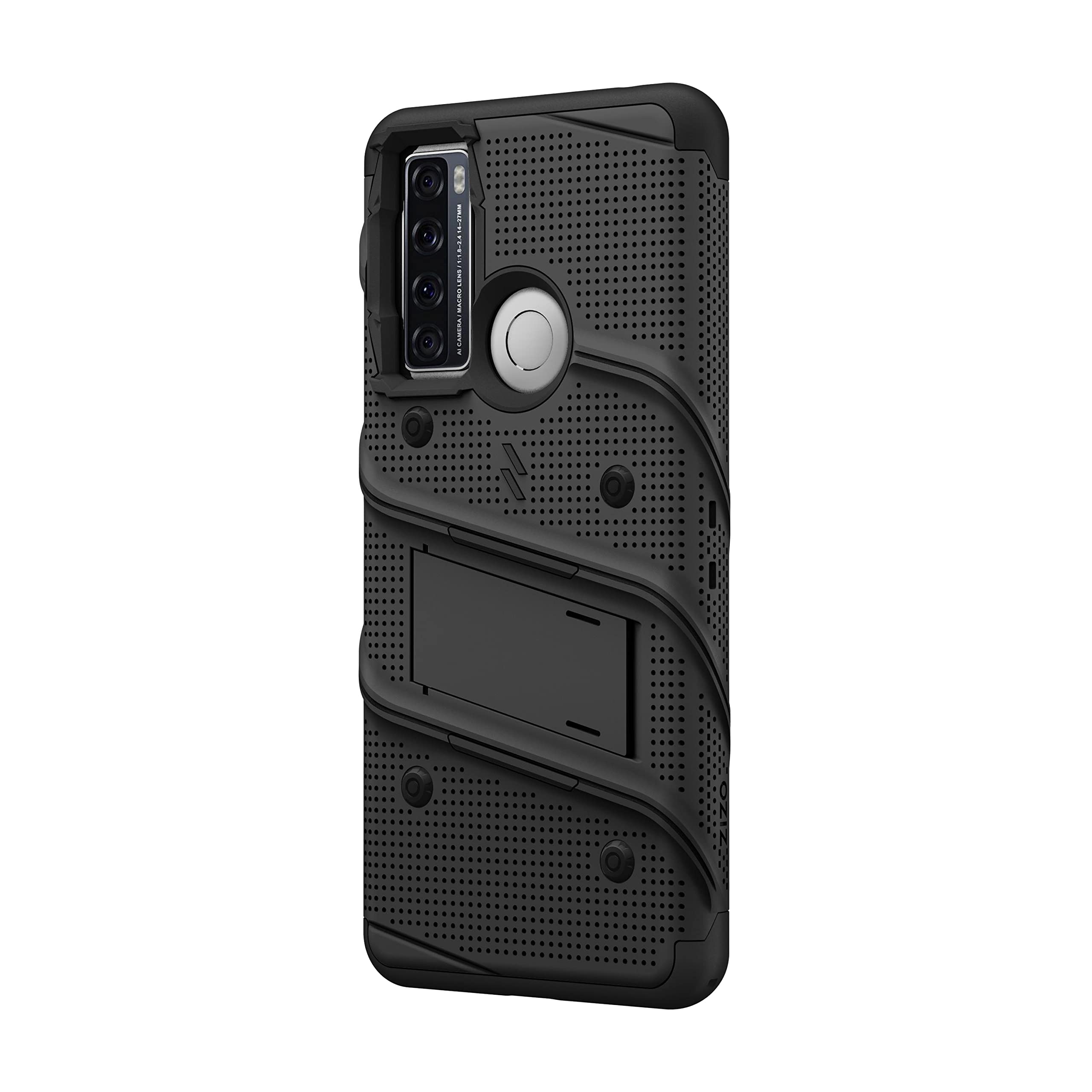 TCL 20 XE Case with Screen Protector & Kickstand - Black for Outdoor Protection