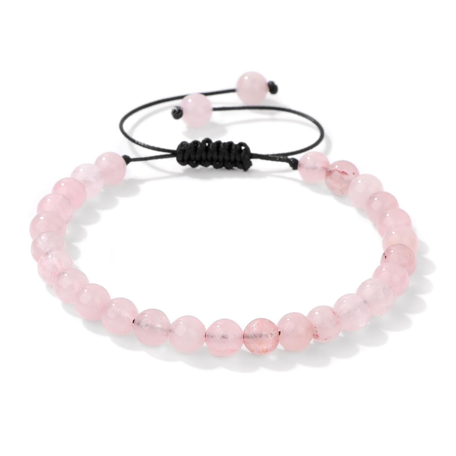 Rose Quartz Bracelet for Women - 6mm Adjustable Healing Crystal Bracelet with Natural Pink Stone Beads | Spiritual Jewelry for Meditation, Yoga & Positive Energy