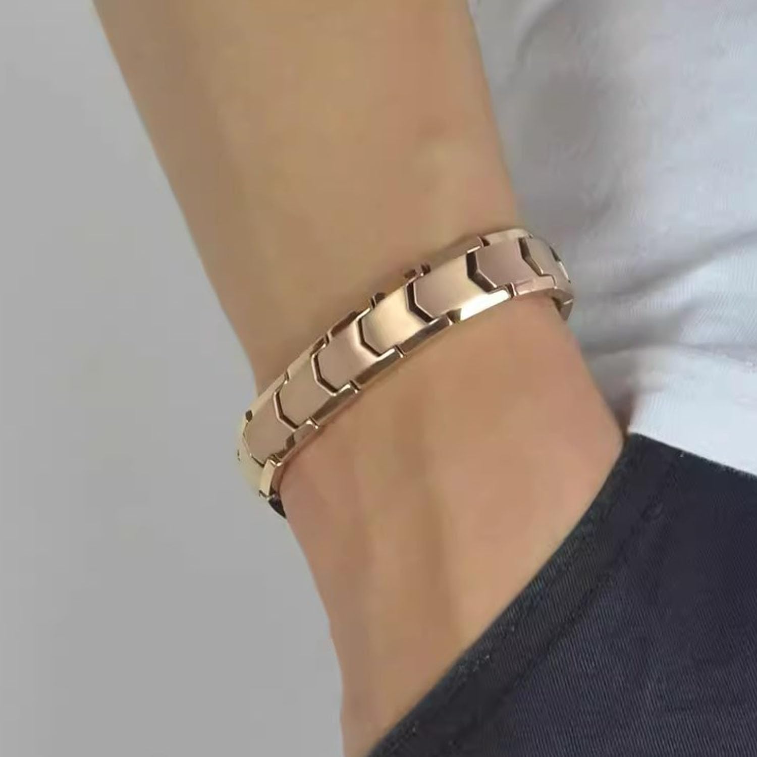 MYNOCK Prostapower Magnetic Copper Band - Adjustable Quantum Magnetic Bracelet for Men & Women - Pain Relief & Improved Circulation - Rose Gold Fashion Jewelry for Daily Wear & Sports Activities