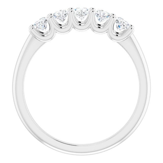 1.05 Carat Oval Cut Diamond Wedding Band - 5 Stone Anniversary Ring for Women - Elegant Bridal Jewelry for Engagement, Proposal & Special Occasions