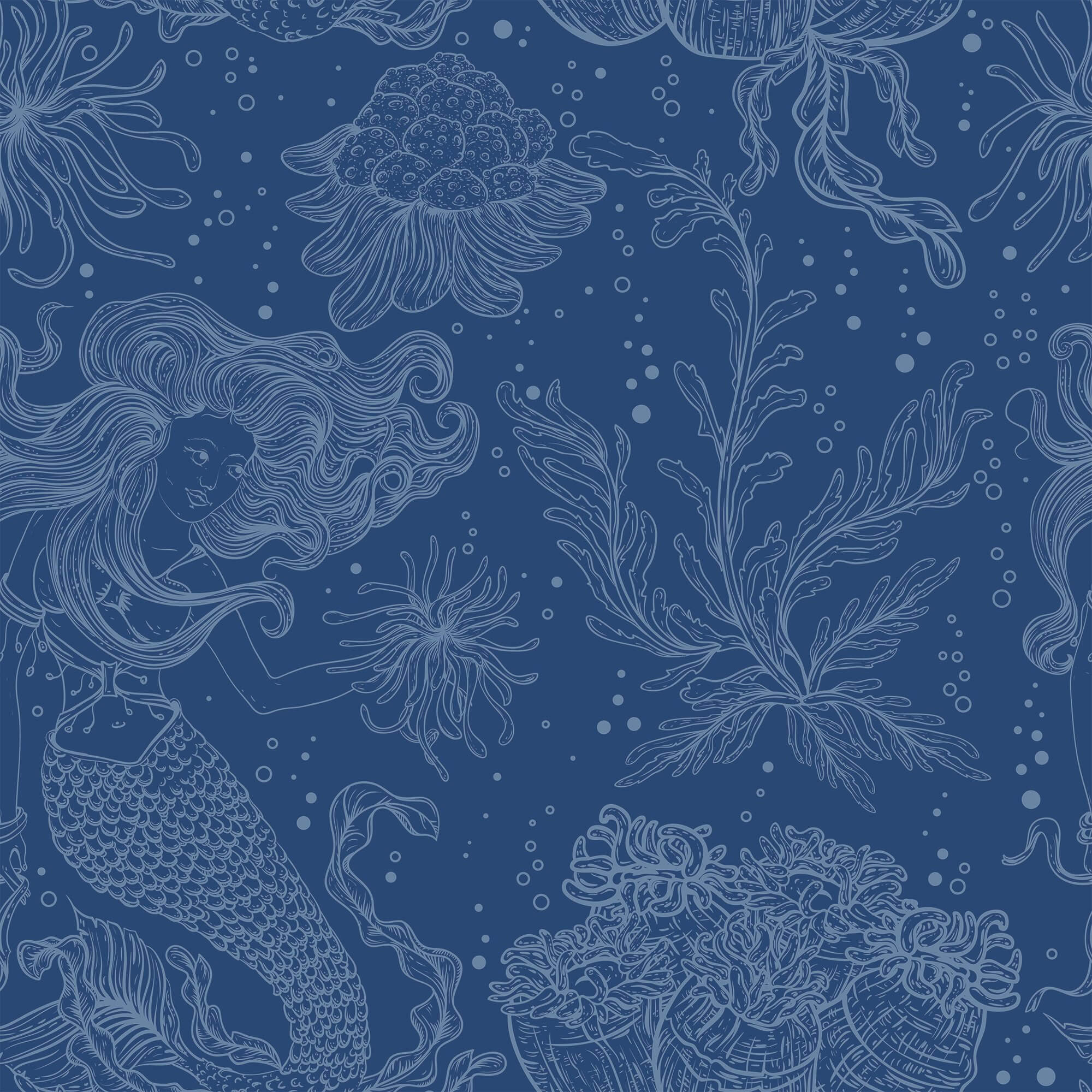 Blue Nautical Peel and Stick Removable Wallpaper - Self-Adhesive Decorative Wall Covering for Bedroom, Bathroom, Nursery & Home Decor - Easy to Install & Remove