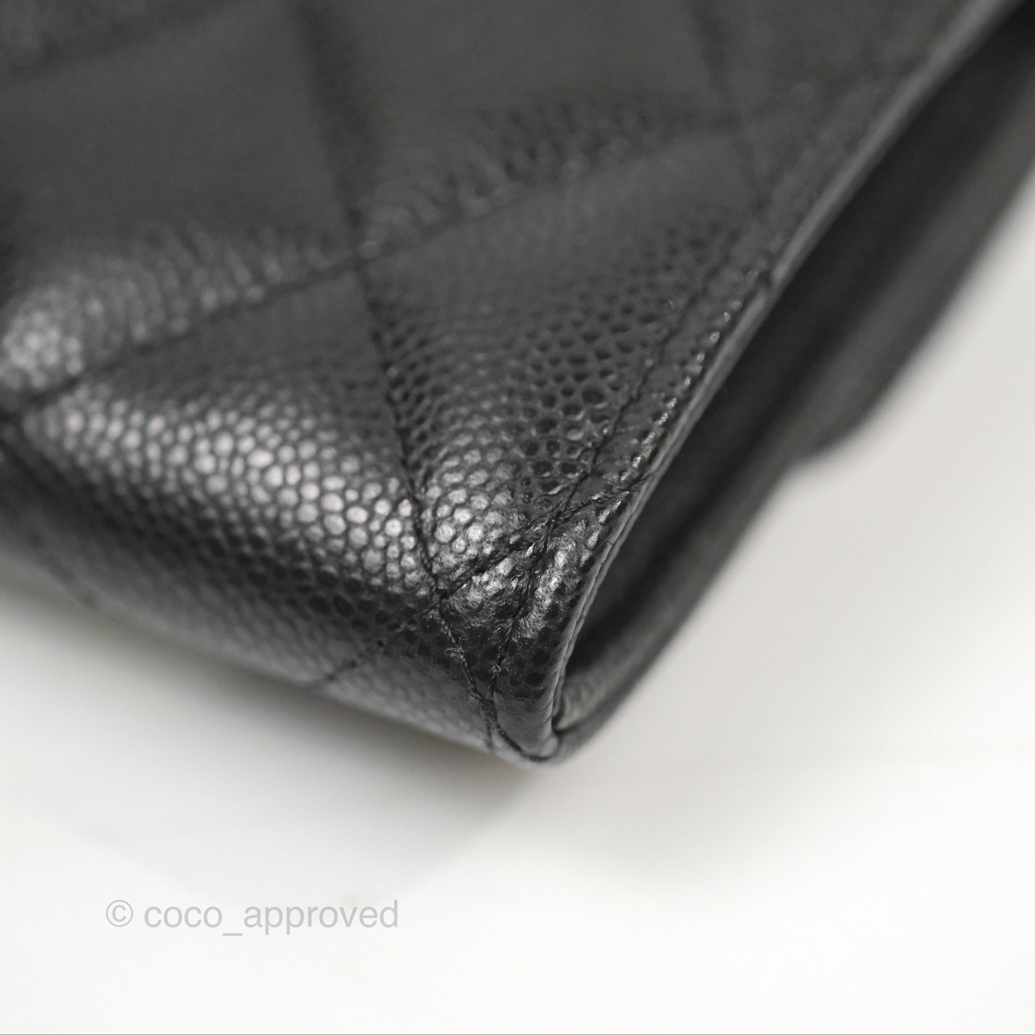 Chanel Caviar Quilted Flap Card Holder in Black with Gold Hardware - Luxury Compact Wallet for Everyday Use & Special Occasions