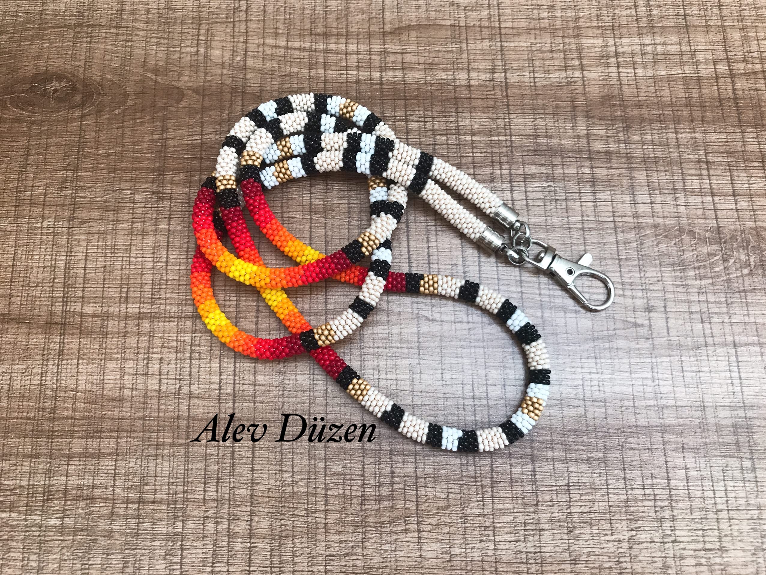 Handmade Native American Beaded Lanyard - Stylish Badge Holder for Women, Teachers & Nurses - Perfect for ID Cards, Keys & Work Accessories