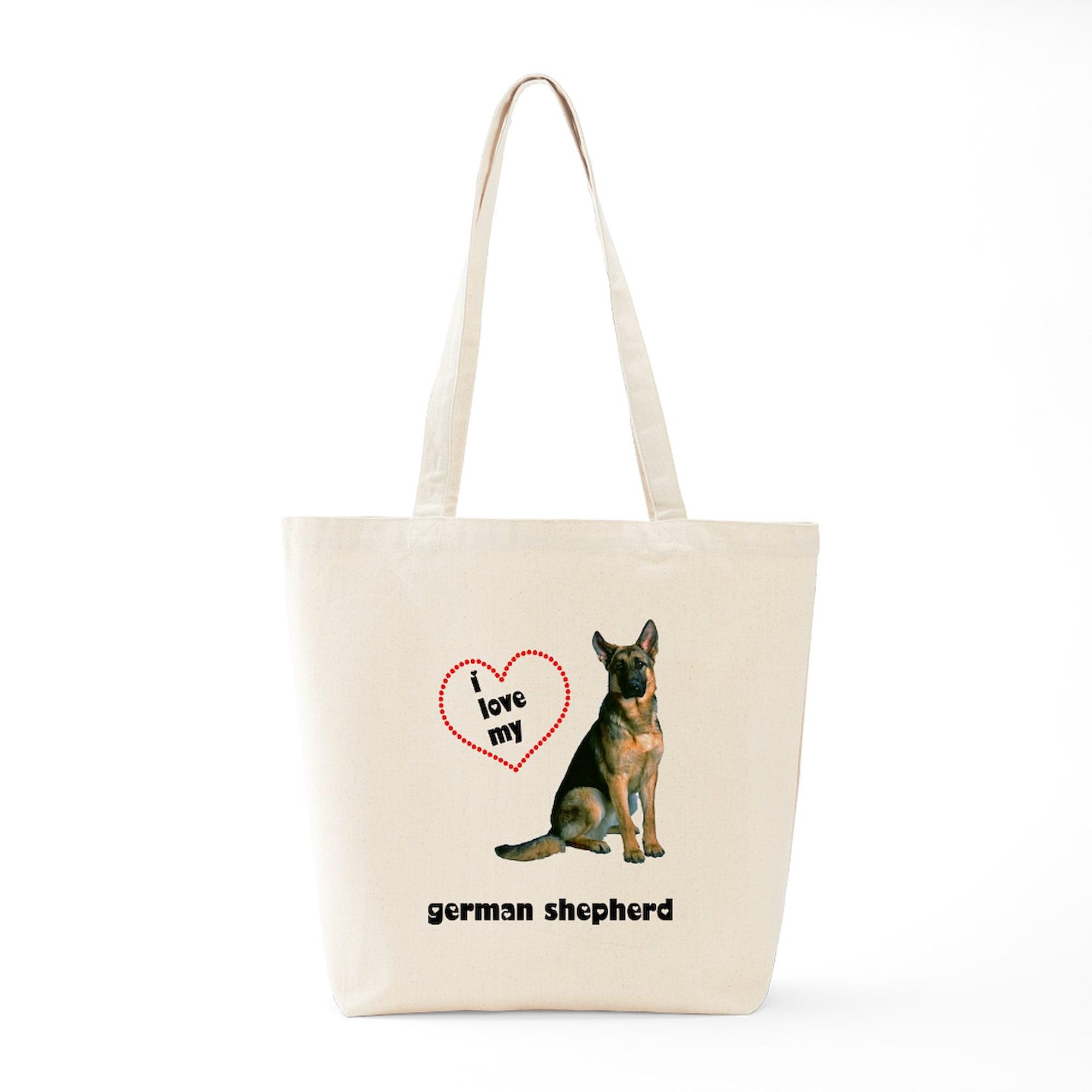German Shepherd Lover Tote Bag - Natural Canvas Reusable Shopping Bag for Dog Owners | Eco-Friendly Grocery Tote for Pet Lovers, Dog Park Trips & Daily Errands
