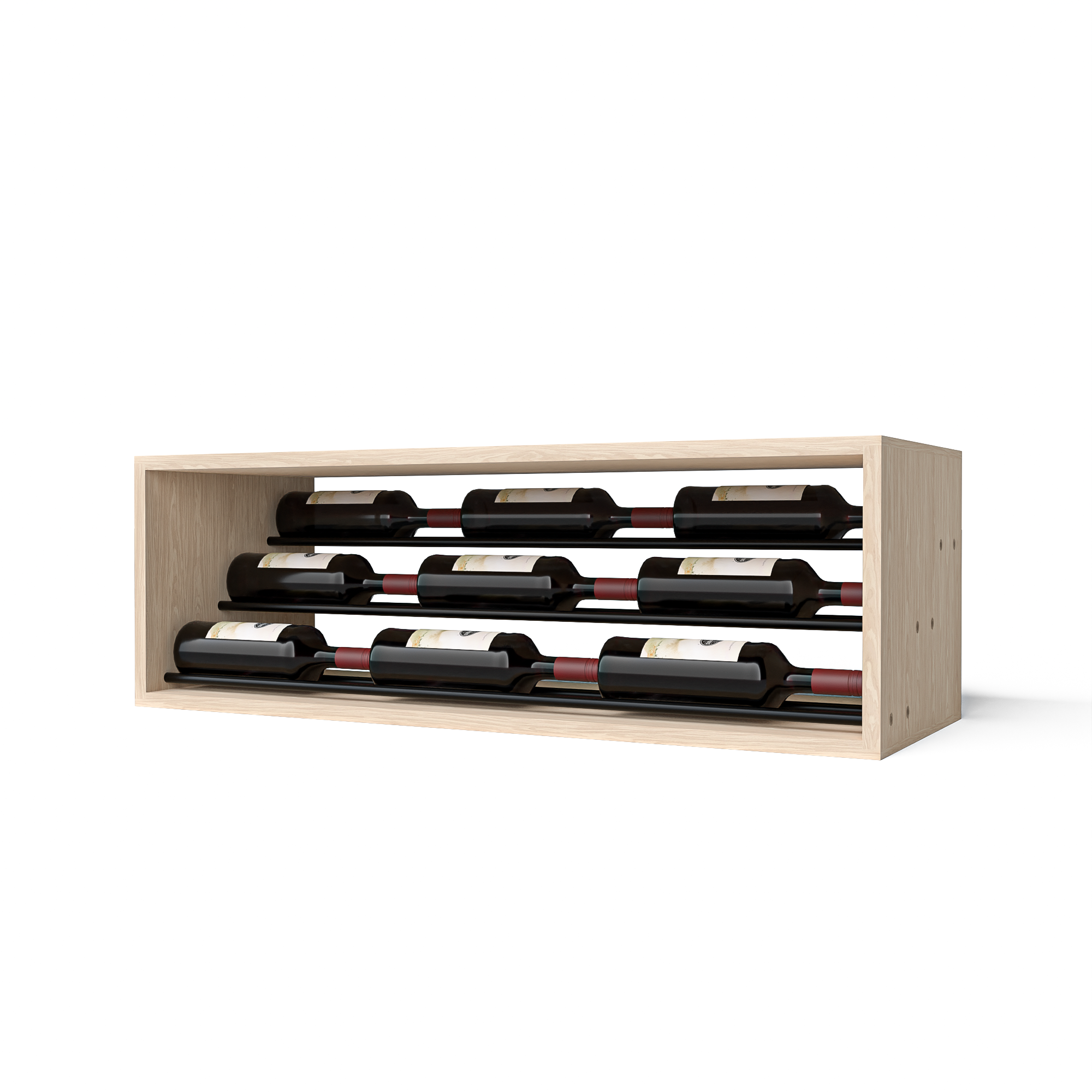 GrandCellar™ 8-Column Waterfall Wine Rack with 12 Black Metal Rods - Modern Wine Display for Cellar, Bar, or Restaurant Storage