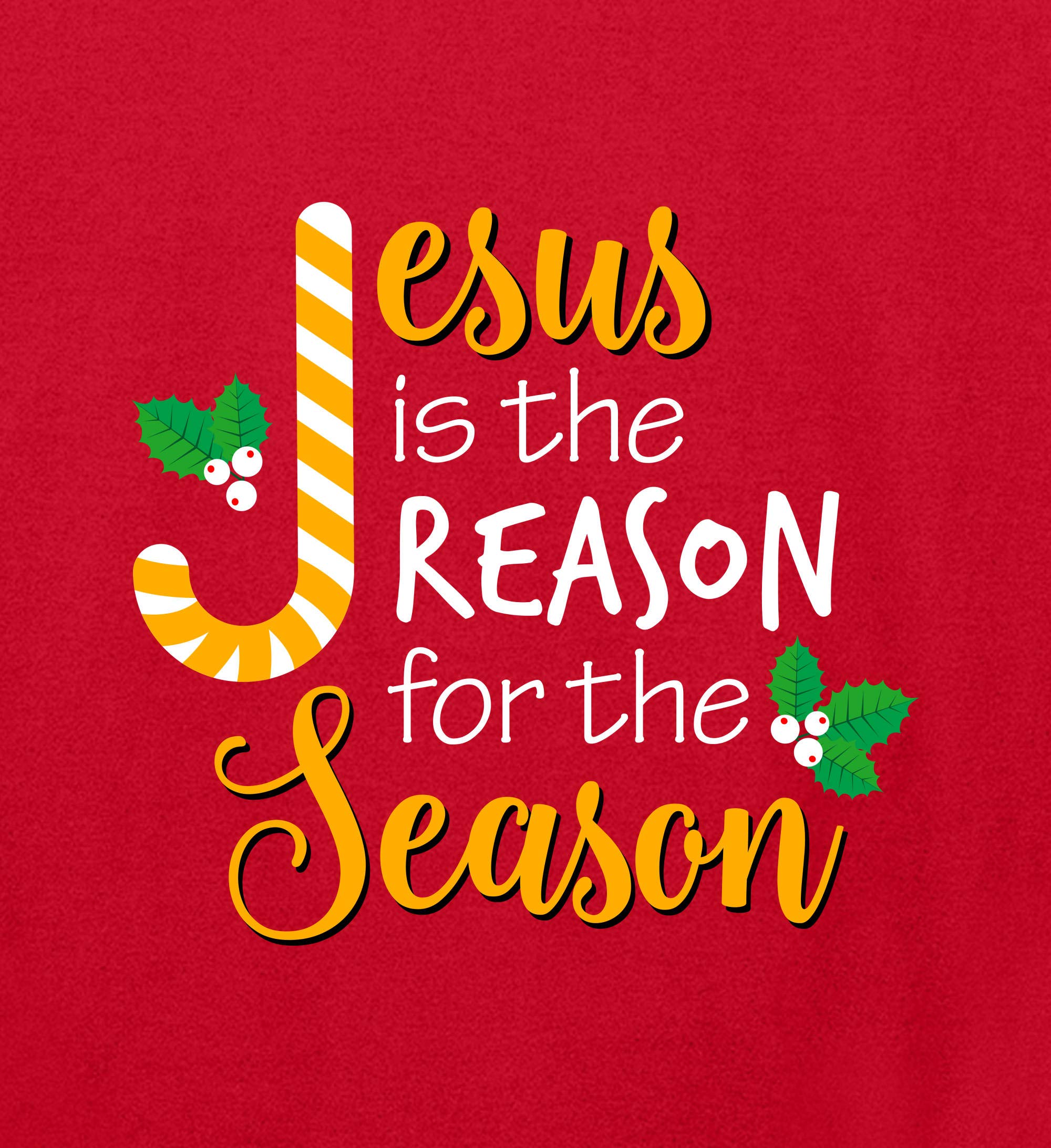 Jesus is The Reason for The Season Christmas Candy Cane Graphic Long Sleeve T-Shirt for Women & Men - Perfect for Holiday Parties, Church Events & Festive Family Gatherings