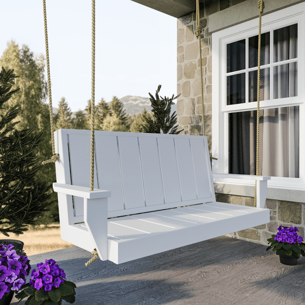 Keystone Amish Co. The Weston Recycled Plastic Porch Swing - Eco-Friendly Outdoor Furniture for Patio, Garden & Backyard Relaxation
