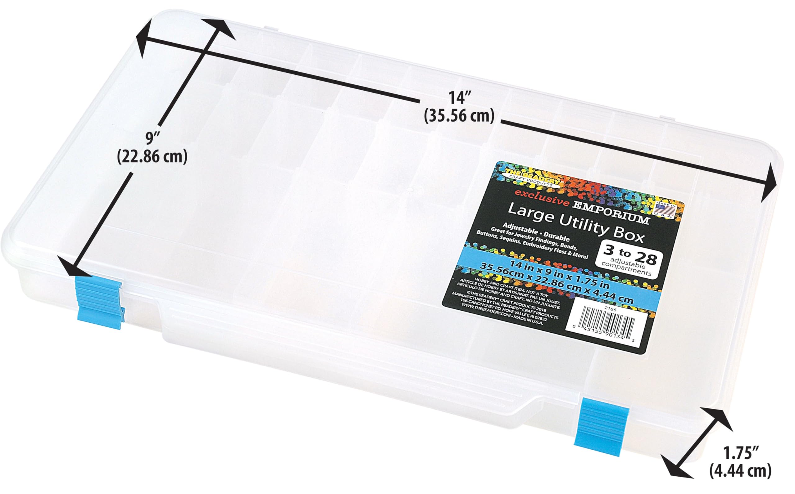 The Beadery Large Clear Utility Box - Organize Beads, Crafts & DIY Supplies | Perfect for Jewelry Making, Scrapbooking & Art Storage
