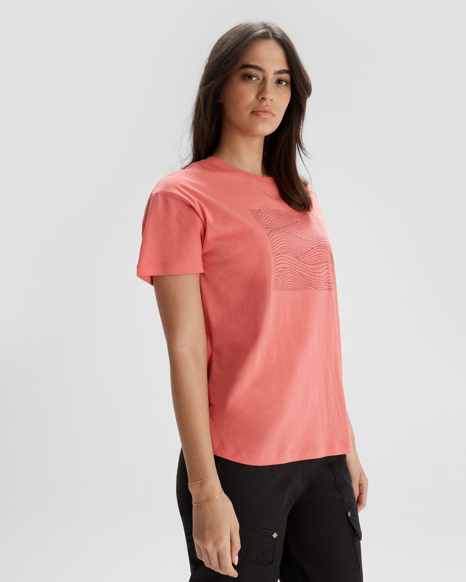 Organic Cotton Women's Ripple T-Shirt - Soft & Breathable Casual Tee for Everyday Wear | Perfect for Summer Outfits, Yoga, and Beach Days