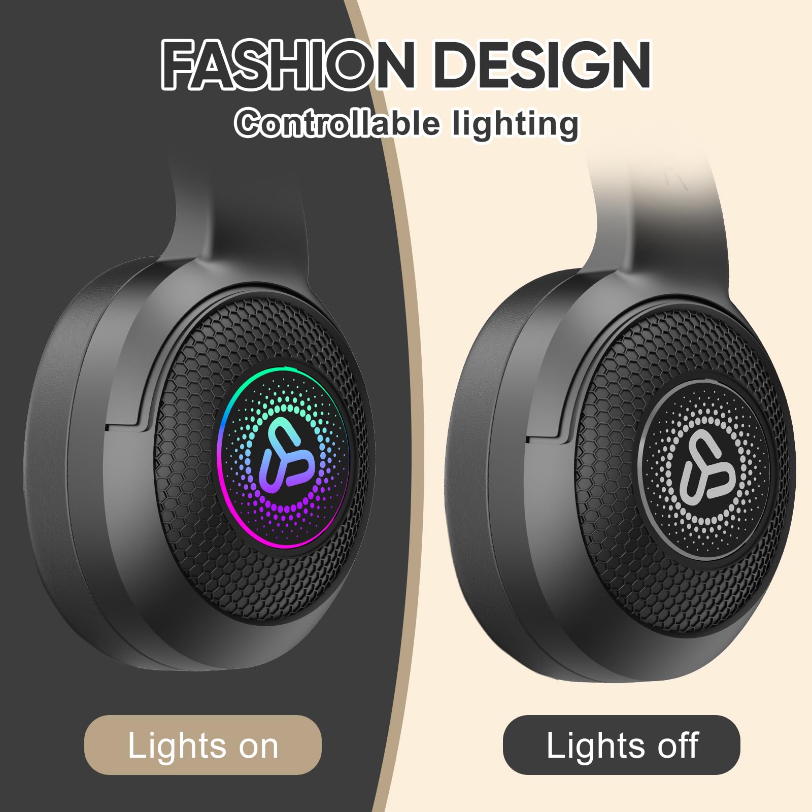 SDLOGAL Wireless Over Ear Headphones with Microphone - Bluetooth 5.4, 40H Playtime, Foldable Lightweight Design for Music, Gaming & Calls - Perfect for Travel, Work & Home Entertainment