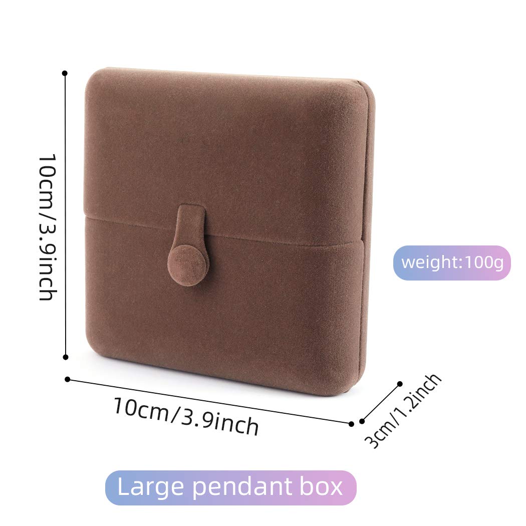 iSuperb Velvet Jewelry Box - Brown Necklace Pendant Bracelet Earrings Storage Case for Christmas, Engagement, Proposal - Perfect for Gifting & Organizing Jewelry at Home or Retail Display