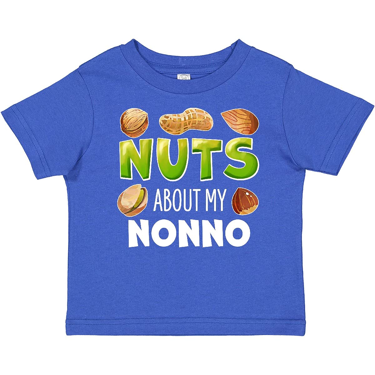 Inktastic Nuts About My Nonno Peanut Almond Pistachio Baby T-Shirt - Cute Italian Grandfather Themed Outfit for Toddlers & Infants - Perfect for Family Gatherings, Holidays & Casual Wear