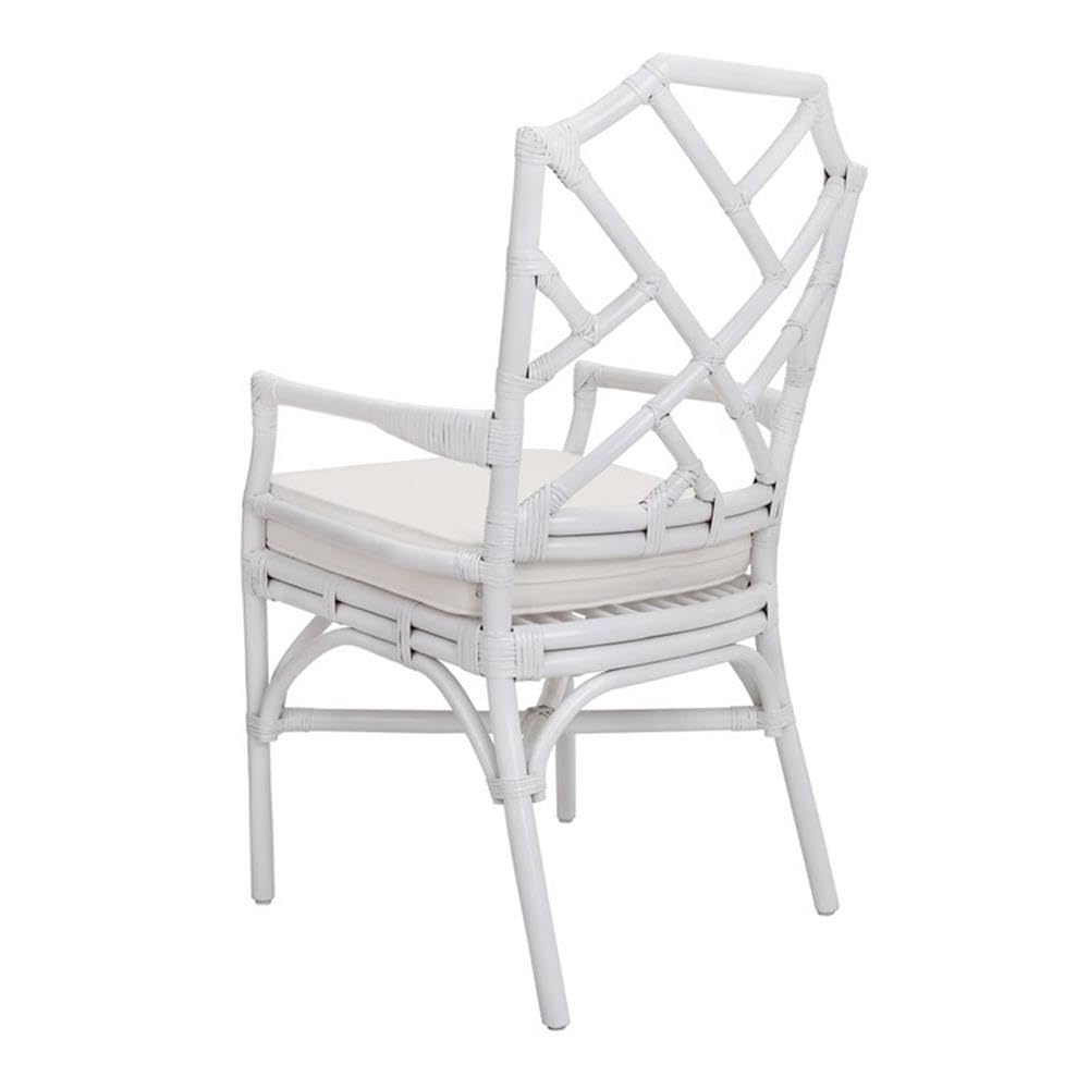 NPD Furniture & More Kara Rattan Arm Chair - Woven Rattan Accent Chair for Living Room, Patio, or Bedroom - Comfortable Boho Style Lounge Chair for Indoor & Outdoor Use