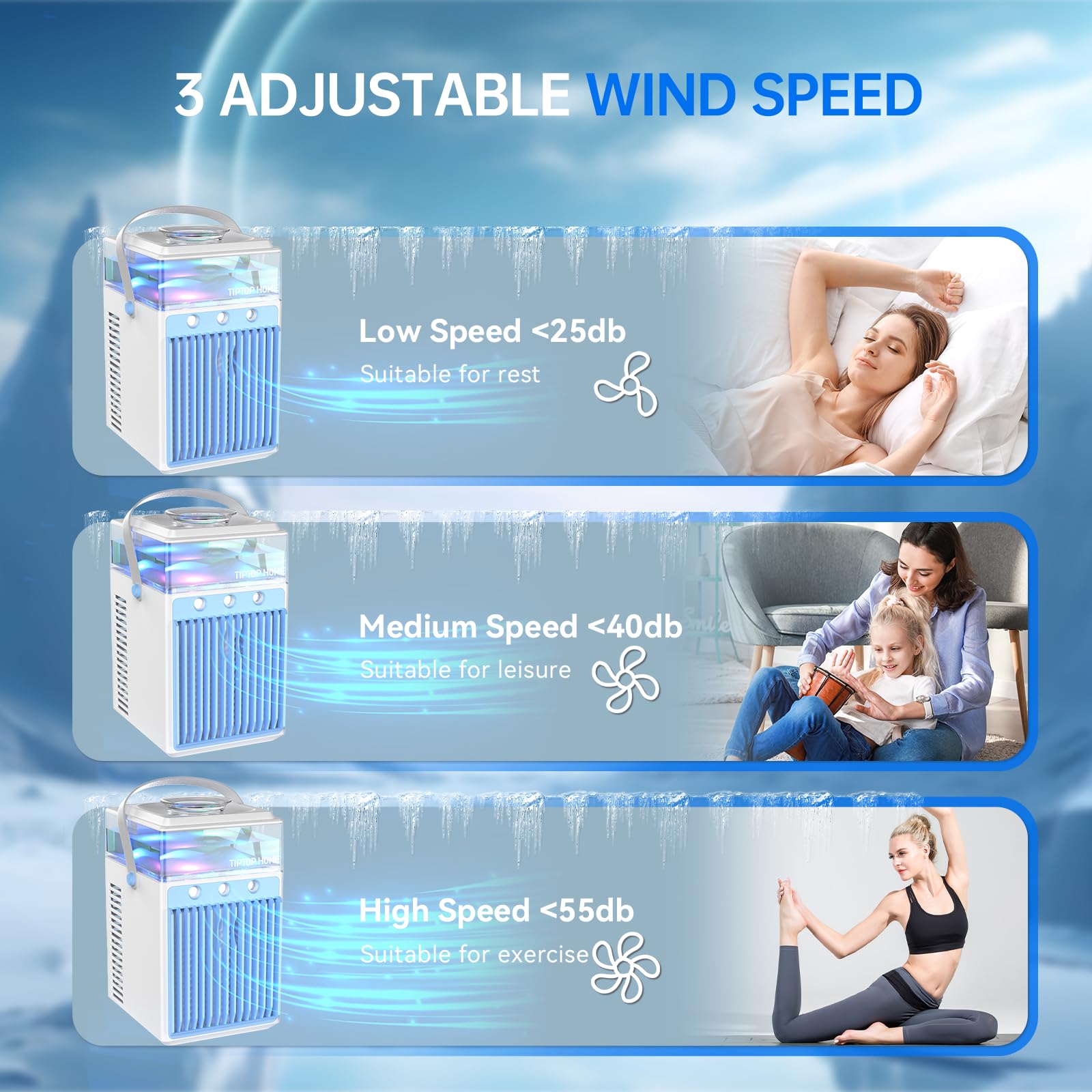 Portable Air Conditioner 4-in-1 - Rechargeable Mini AC with Evaporative Cooling, Humidifier & App Control - 800ML Personal Cooler for Office, Bedroom, Tent | Desktop Cooling Fan for Summer, Hot Weather & Indoor Use