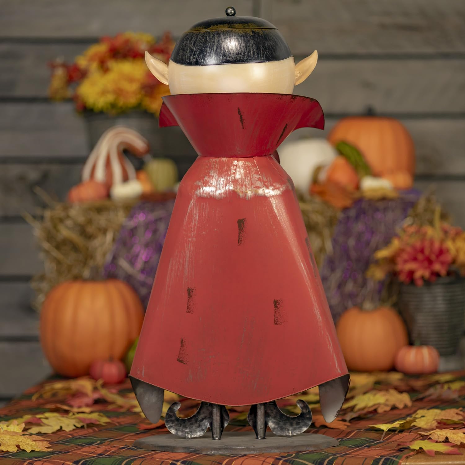Zaer Ltd. Big Head Halloween Candy Holder Statue with Opening Head - Vampire Design for Trick or Treat, Party Decor & Spooky Home Display