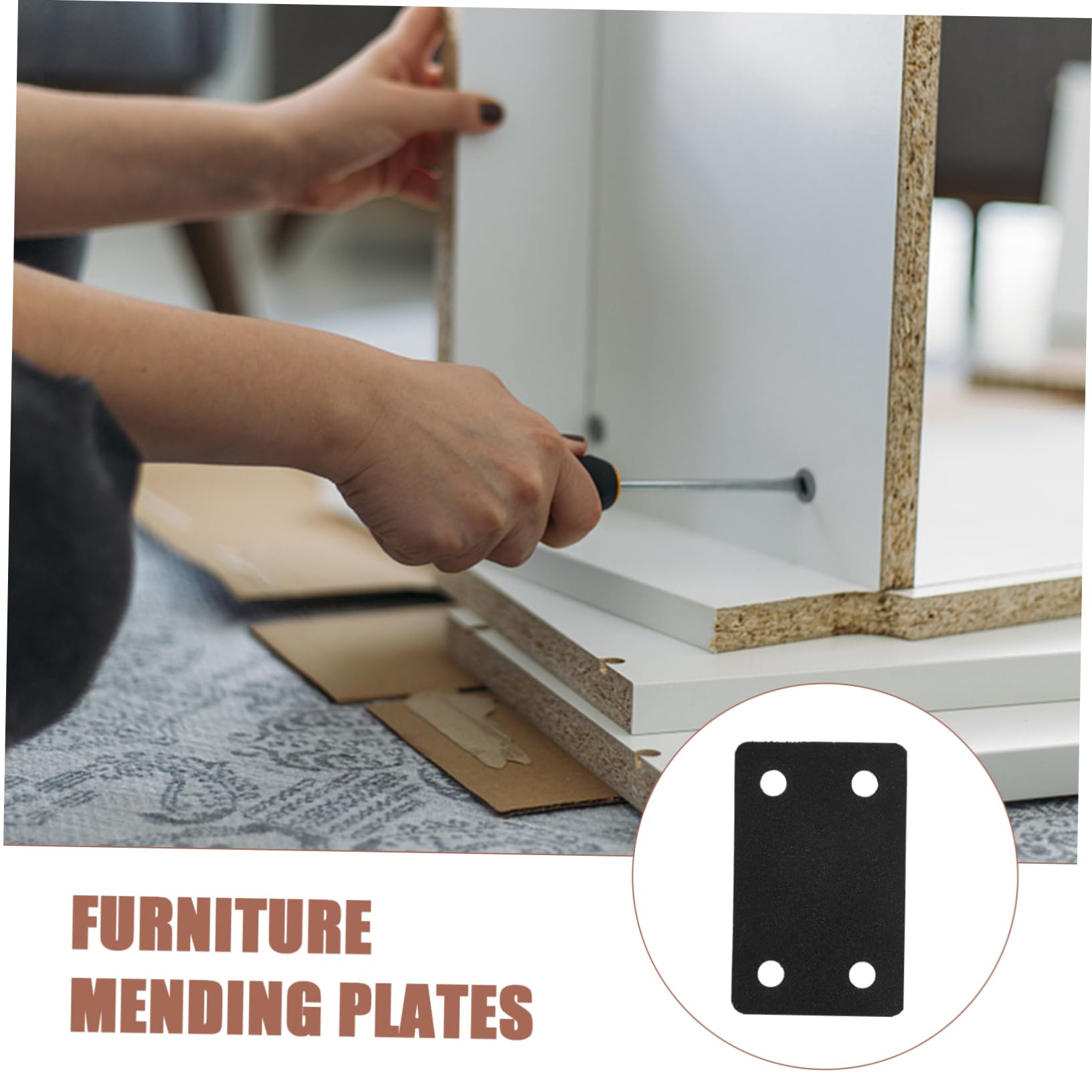 10-Pack Stainless Steel Flat Mending Plates - Heavy Duty Metal Joining Brackets for Wood Repair & Furniture Reinforcement | DIY Woodworking, Cabinet Fixing, Home Improvement Projects