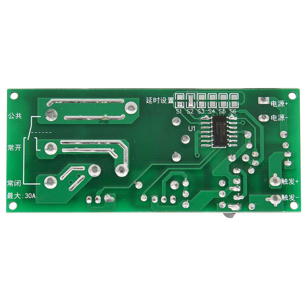Hilitand Adjustable Timer Switch Module - DC 12V Input, 30A Load, 250VAC/30VDC - Manual Operation with Silver Contact for PCB Mount Timer Relay - Perfect for Home Automation, Industrial Control, and Electrical Equipment Timing