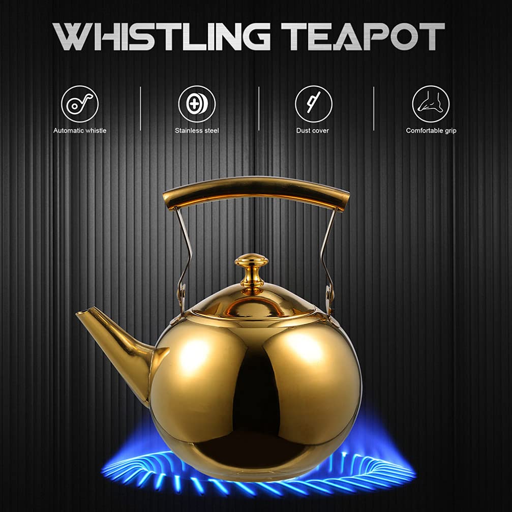 Premium Stainless Steel Tea Kettle with Built-in Strainer - 1.5L Capacity (8.7