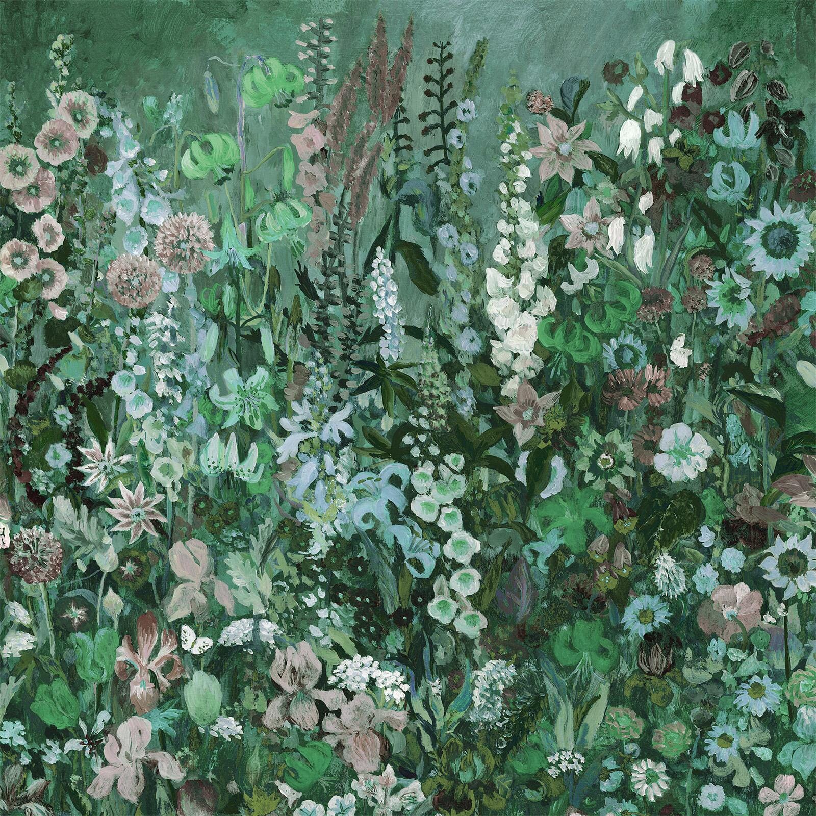 FLORIBUNDA MAGNA Wallpaper - Verde Sample | Premium Peel & Stick Wallpaper for Living Room, Bedroom & Home Decor