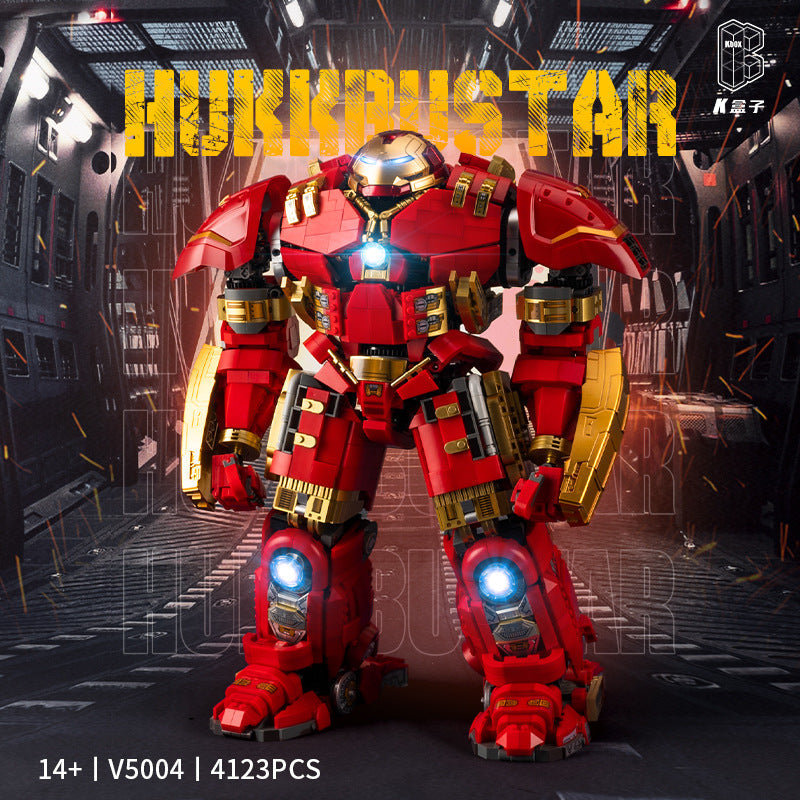 4123PCS KBOX V5004 Hulkbuster Building Blocks Set - Marvel Avengers Superhero Model Kit for Adults & Kids - Perfect for Collectors, Gifts, and Home Decoration