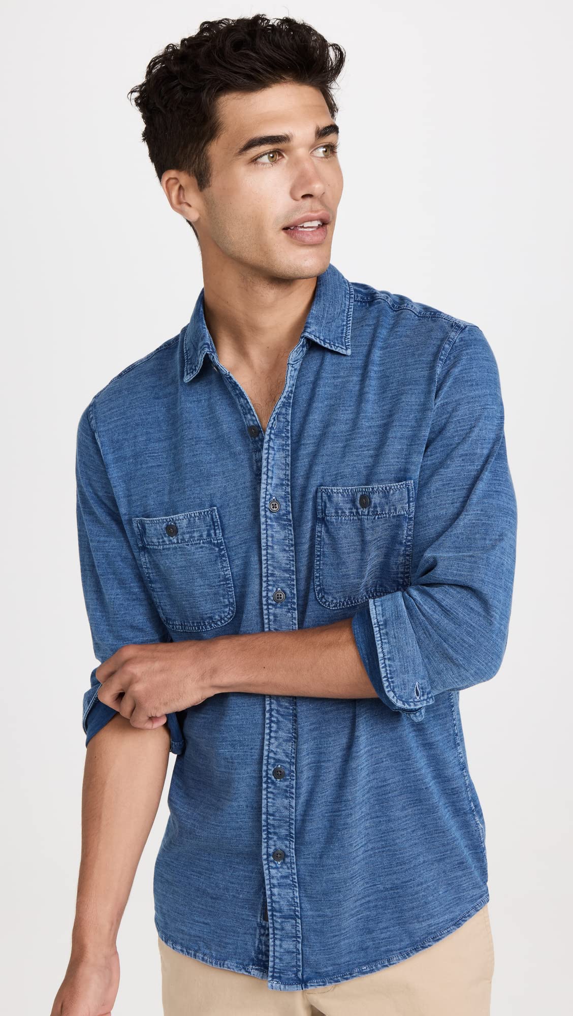 Faherty Men's Soft Breathable Knit Shirt - Lightweight Long Sleeve Casual Button Down for Fall & Winter | Perfect for Office, Travel & Outdoor Activities