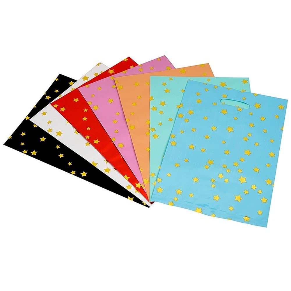 10-Pack Durable Reusable Plastic Storage Bags - Gift, Shopping, Merchandise & Boutique Bags for Christmas, Halloween, Graduation & Wedding - Perfect for Party Favors, Retail Packaging & Event Giveaways