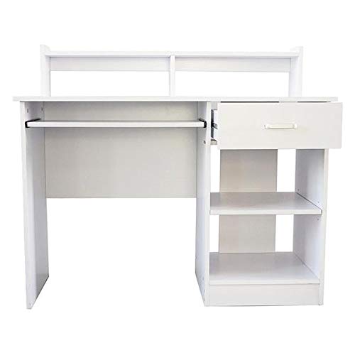 Modern E1 15MM Chipboard Computer Desk - White Home Office Desk for Small Spaces, Gaming & Study - Sturdy Workstation for Laptops & PCs