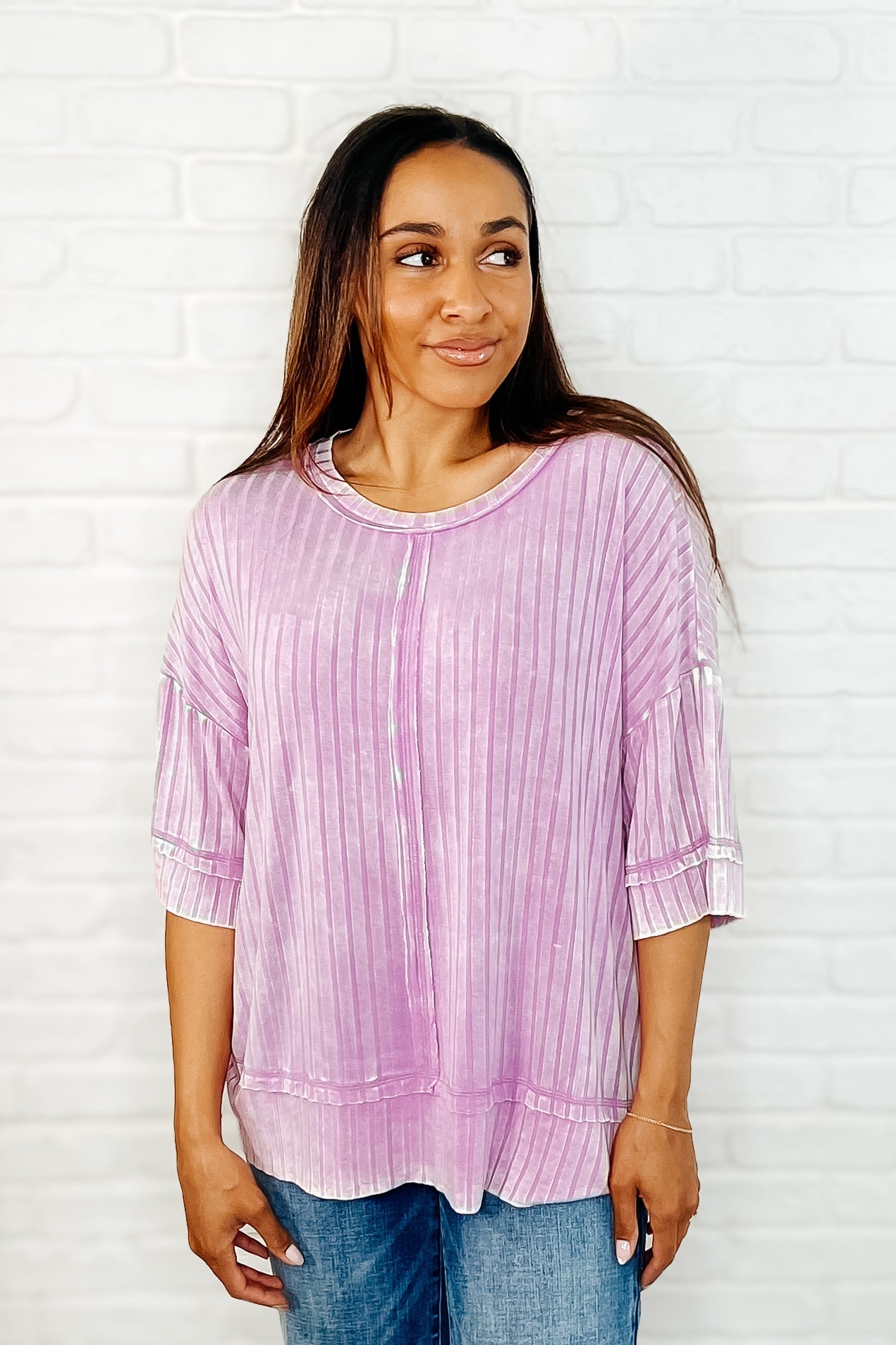 Oversized Basic Top in Mauve | Loose Fit Casual Shirt for Women | Perfect for Everyday Wear, Layering & Boho Outfits