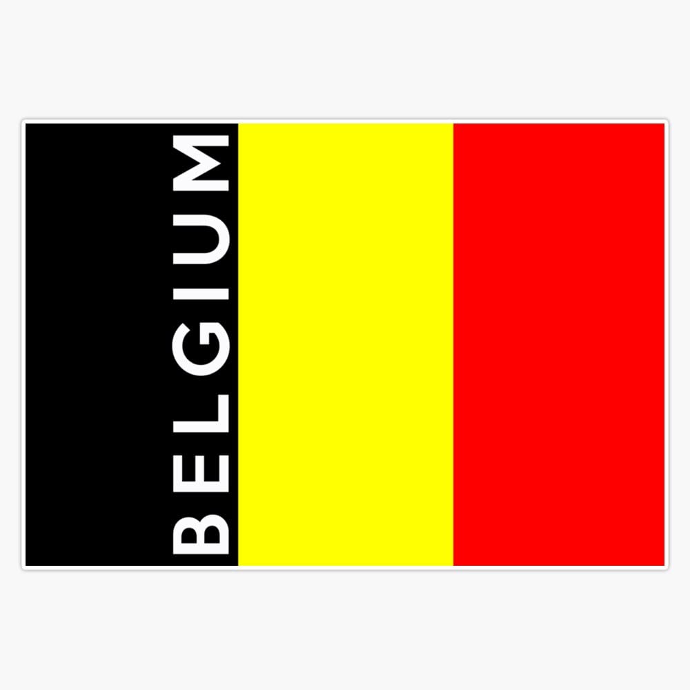 Belgium Flag Vinyl Bumper Sticker - 5
