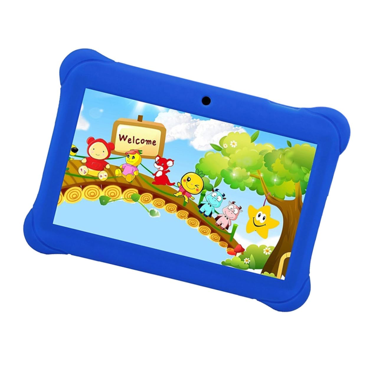 OSALADI 3-Piece Kids Tablet Set - 7 Inch Quad-Core Blue Children's Learning Tablet with Educational Games | Perfect for Home Learning, Travel Entertainment & Early Childhood Development