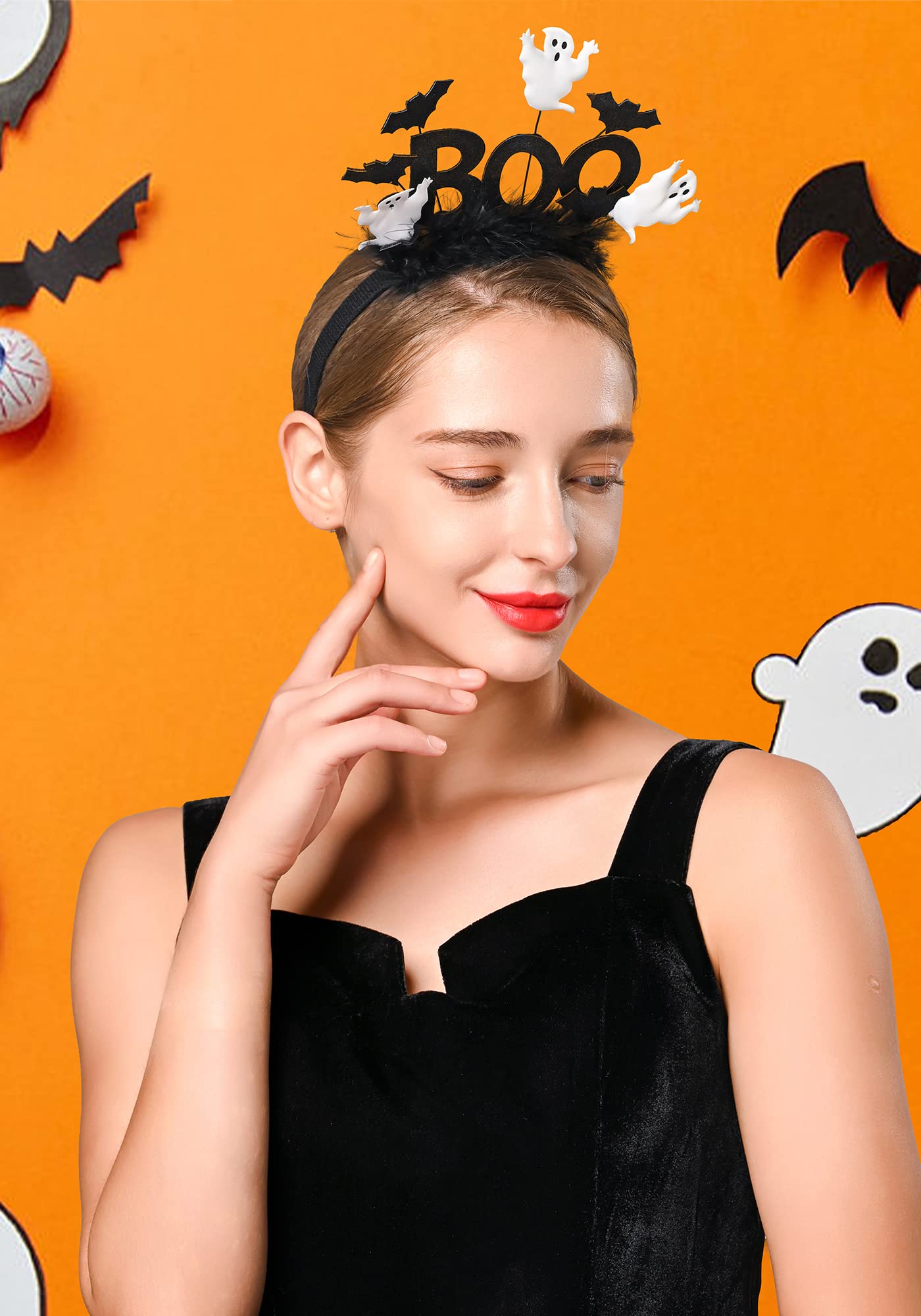 FELIZHOUSE Halloween Headbands - Pumpkin, Skeleton, Witch & Spider Hair Hoops for Women & Kids | Perfect for Cosplay, Costume Parties & Trick or Treating