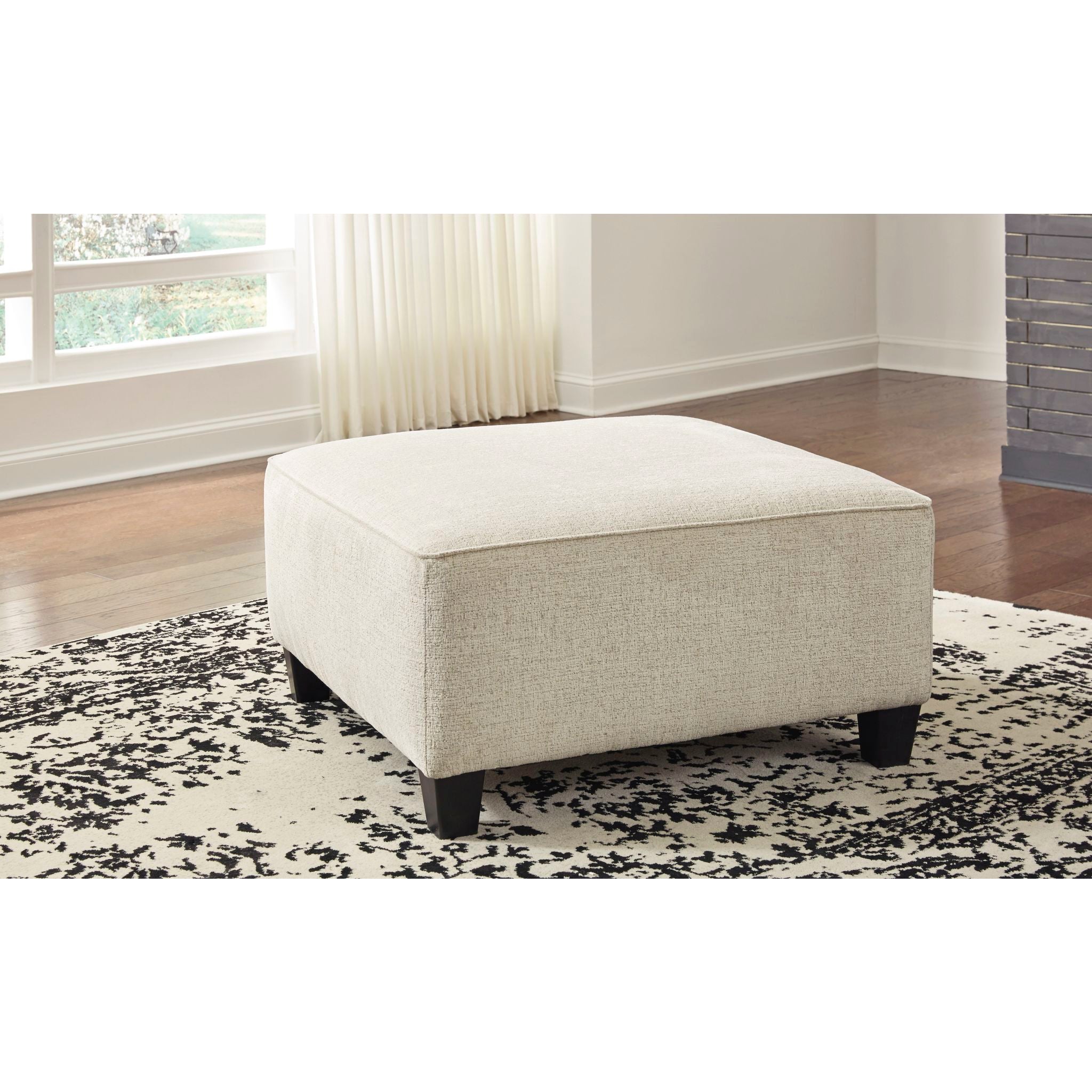 Abinger Oversized Accent Ottoman - Large Round Footstool Pouf with Storage, Perfect for Living Room, Bedroom & Home Decor