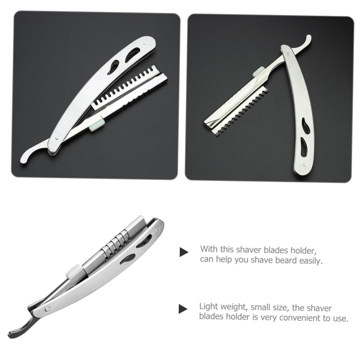 Premium Stainless Steel Razor Holder for Men - Barber Shaving Blade Organizer - Perfect for Home Grooming, Salon Use & Travel Accessories