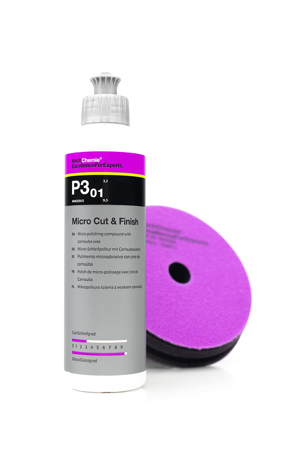 Koch-Chemie Micro Cut & Finish Polishing Compound with Carnauba Wax - 5L Professional Car Detailing Polish for Holograms, Fine Scratches & Sanding Marks Removal - Long-Term Sealing & Protection - Ideal for Auto Body Shops & DIY Car Enthusiasts