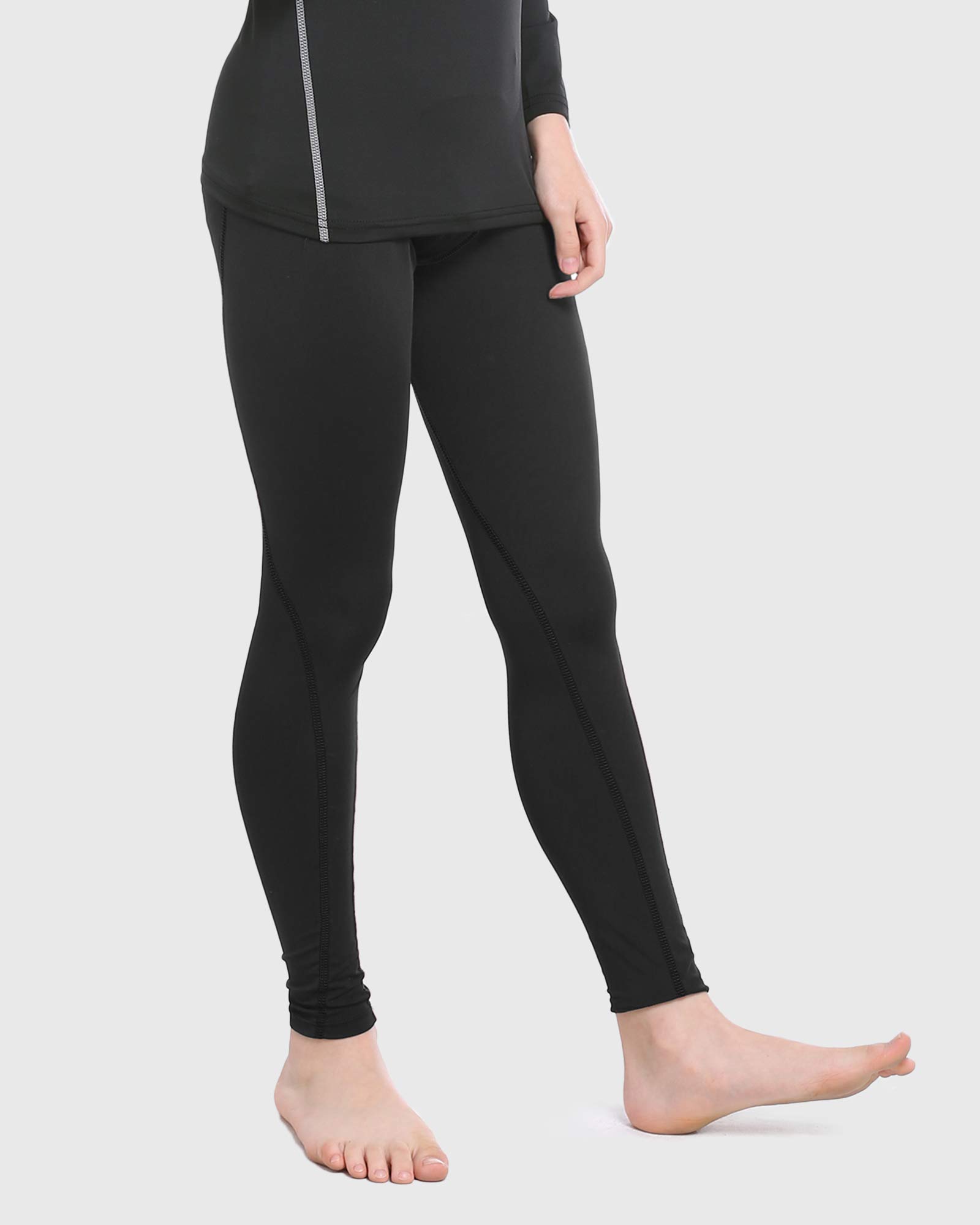 1 or 2 Pack Boys Thermal Compression Leggings - Fleece Lined Base Layer Pants for Cold Weather - Youth Winter Running, Skiing & Outdoor Activities