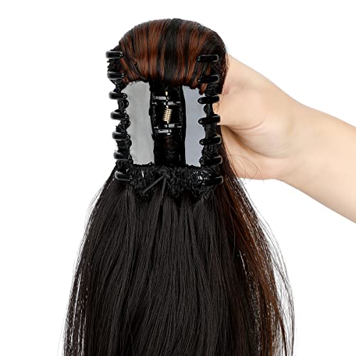 Clip-in Ponytail Hair Extension with Claw Clip - Natural Looking Hairpiece for Instant Volume & Length - Perfect for Parties, Weddings & Everyday Styling