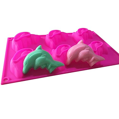 6-Piece Dolphin Silicone Baking Molds Set - Handmade Soap, Cake, Muffin & Biscuit Molds for Chocolate, DIY Crafts - Perfect for Home Baking, Party Treats & Gift Making