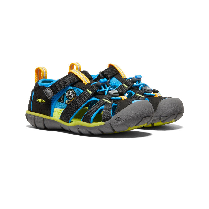 Little Kids' Seacamp II CNX Water Shoes | Black/Brilliant Blue | Beach, Pool & Outdoor Play Shoes for Toddlers & Preschoolers